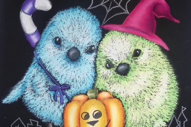 エナガの可愛いハロウィン