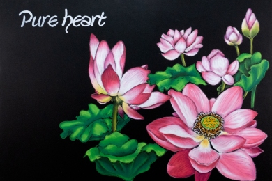 ハスの花・花言葉（2017年）※2018年カレンダー